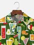Big Size Moisture-wicking Geomatric Cocktail Chest Pocket Hawaiian Shirt