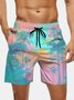 Men's Swim Trunks Hawaiian Tropical Palm Tree Beach Shorts with Pockets