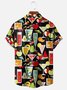 Tall Size Moisture-wicking Geomatric Cocktail Chest Pocket Hawaiian Shirt