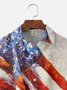 Big Size Moisture-wicking American Flag Painted Chest Pocket Hawaiian Shirt