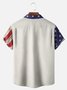 Big Size Moisture-wicking American Flag Eagle National Patriotic Chest Pocket Casual Shirt