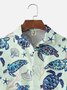 Big Size Moisture-wicking Marine Sea Turtle Chest Pocket Hawaiian Shirt