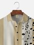 Big Size Moisture-wicking Music Note Chest Pocket Bowling Shirt