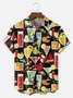Big Size Moisture-wicking Geomatric Cocktail Chest Pocket Hawaiian Shirt