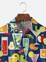 Tall Size Moisture-wicking Geomatric Cocktail Chest Pocket Hawaiian Shirt