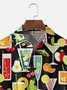 Tall Size Moisture-wicking Geomatric Cocktail Chest Pocket Hawaiian Shirt