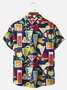 Big Size Moisture-wicking Geomatric Cocktail Chest Pocket Hawaiian Shirt