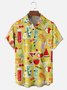 Tall Size Moisture-wicking Geomatric Cocktail Chest Pocket Hawaiian Shirt