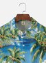 Big Size Moisture-wicking Palm Tree Chest Pocket Hawaiian Shirt