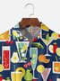 Big Size Moisture-wicking Geomatric Cocktail Chest Pocket Hawaiian Shirt