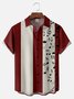 Big Size Moisture-wicking Music Note Chest Pocket Bowling Shirt