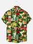 Big Size Moisture-wicking Geomatric Cocktail Chest Pocket Hawaiian Shirt