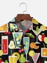 Big Size Moisture-wicking Geomatric Cocktail Chest Pocket Hawaiian Shirt