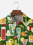Tall Size Moisture-wicking Geomatric Cocktail Chest Pocket Hawaiian Shirt