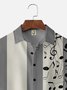 Big Size Moisture-wicking Music Note Chest Pocket Bowling Shirt