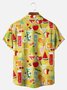 Big Size Moisture-wicking Geomatric Cocktail Chest Pocket Hawaiian Shirt