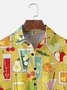 Tall Size Moisture-wicking Geomatric Cocktail Chest Pocket Hawaiian Shirt