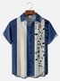 Big Size Moisture-wicking Music Note Chest Pocket Bowling Shirt