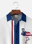 Big Size Moisture-wicking Flamingo Chest Pocket Bowling Shirt