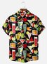 Big Size Moisture-wicking Geomatric Cocktail Chest Pocket Hawaiian Shirt