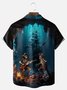 Big Size Moisture-wicking Pirate Music Guitar Chest Pocket Casual Shirt