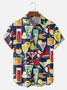 Big Size Moisture-wicking Geomatric Cocktail Chest Pocket Hawaiian Shirt