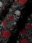 Moisture Wicking Rock Music Skull Rose Short Sleeve Golf Polo