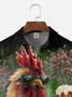 Big Size Moisture-wicking American Flag Chicken Beer National Patriotic Chest Pocket Casual Shirt