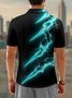 Moisture Wicking 3D Abstract Gradient Color Geometric Short Sleeve Golf Polo
