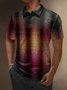 Moisture Wicking 3D Abstract Gradient Color Block Short Sleeve Golf Polo
