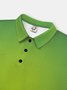 Moisture Wicking 3D Abstract Gradient Color Stripes Short Sleeve Golf Polo