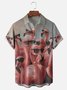 Moisture Wicking Flamingo Chest Pocket Hawaiian Shirt