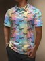 Moisture Wicking Rainbow Gradient Zebra Short Sleeve Golf Polo