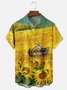 Moisture Wicking Ocean Art Painting Chest Pocket Hawaiian Shirt