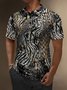 Moisture Wicking Gradient Color Abstract Leopard Short Sleeve Golf Polo