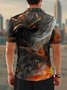 Moisture Wicking 3D Gradient Abstract Stripes Short Sleeve Golf Polo