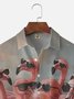 Moisture Wicking Flamingo Chest Pocket Hawaiian Shirt