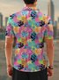 Moisture Wicking Gradient Color Abstract Leopard Short Sleeve Golf Polo