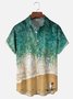 Moisture Wicking Ocean Art Painting Chest Pocket Hawaiian Shirt