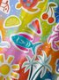 Moisture Wicking Ocean Lobster Crab Ombre Chest Pocket Hawaiian Shirt
