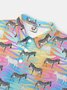 Moisture Wicking Rainbow Gradient Zebra Short Sleeve Golf Polo