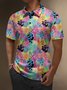 Moisture Wicking Gradient Color Abstract Leopard Short Sleeve Golf Polo
