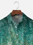 Moisture Wicking Ocean Art Painting Chest Pocket Hawaiian Shirt