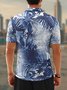 Moisture Wicking Gradient Abstract Leaves Short Sleeve Golf Polo