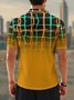 Moisture Wicking 3D Abstract Gradient Color Geometric Short Sleeve Golf Polo