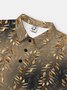 Moisture Wicking Gradient Color Leaves Short Sleeve Golf Polo