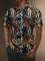 Moisture Wicking Gradient Color Zebra Print Short Sleeve Golf Polo