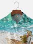 Moisture Wicking Ocean Art Painting Chest Pocket Hawaiian Shirt