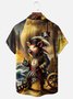 Moisture Wicking Pirate Pig Chest Pocket Hawaiian Shirt