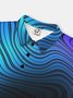 Moisture Wicking 3D Gradient Abstract Stripes Short Sleeve Golf Polo